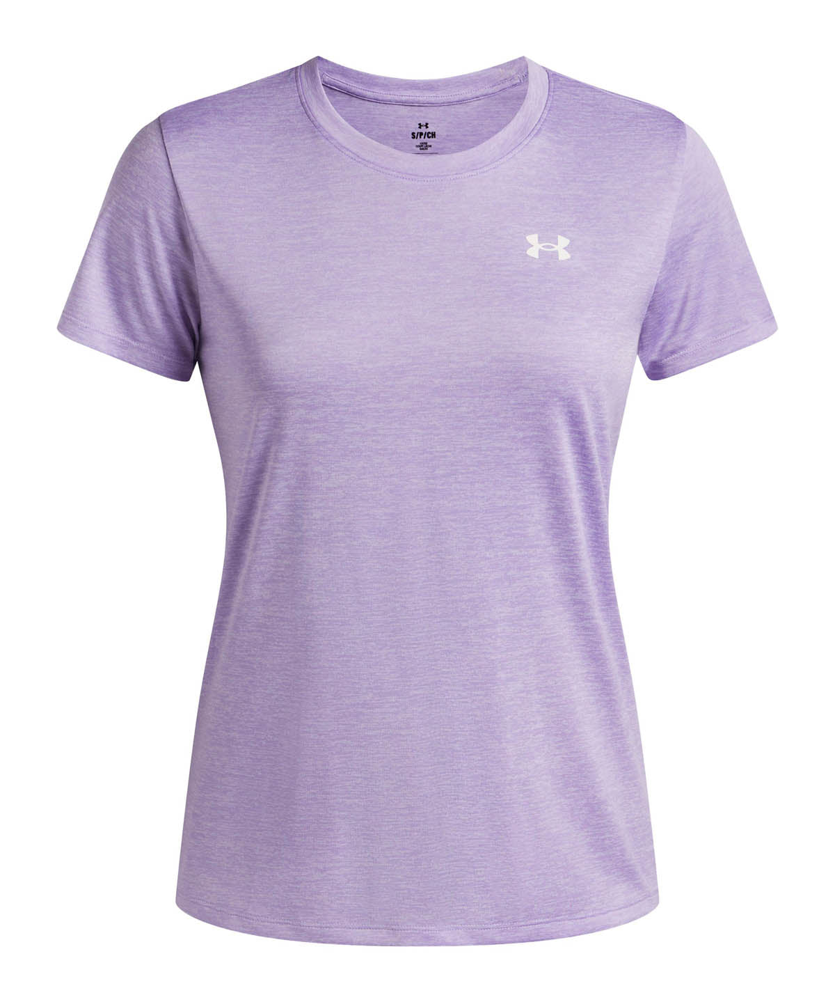 Polera manga corta de entrenamiento para mujer Tech Twist morado Under Armour