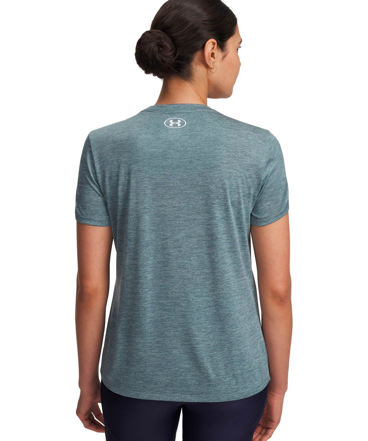 Polera manga corta de entrenamiento para mujer Tech Twist azul Under Armour