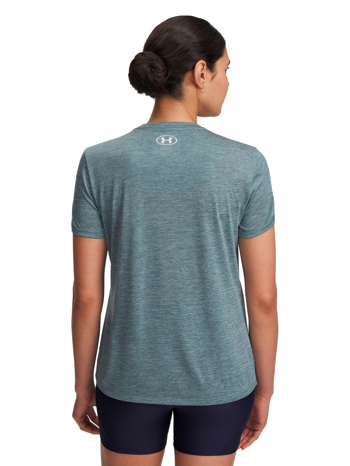 Polera manga corta de entrenamiento para mujer Tech Twist azul Under Armour