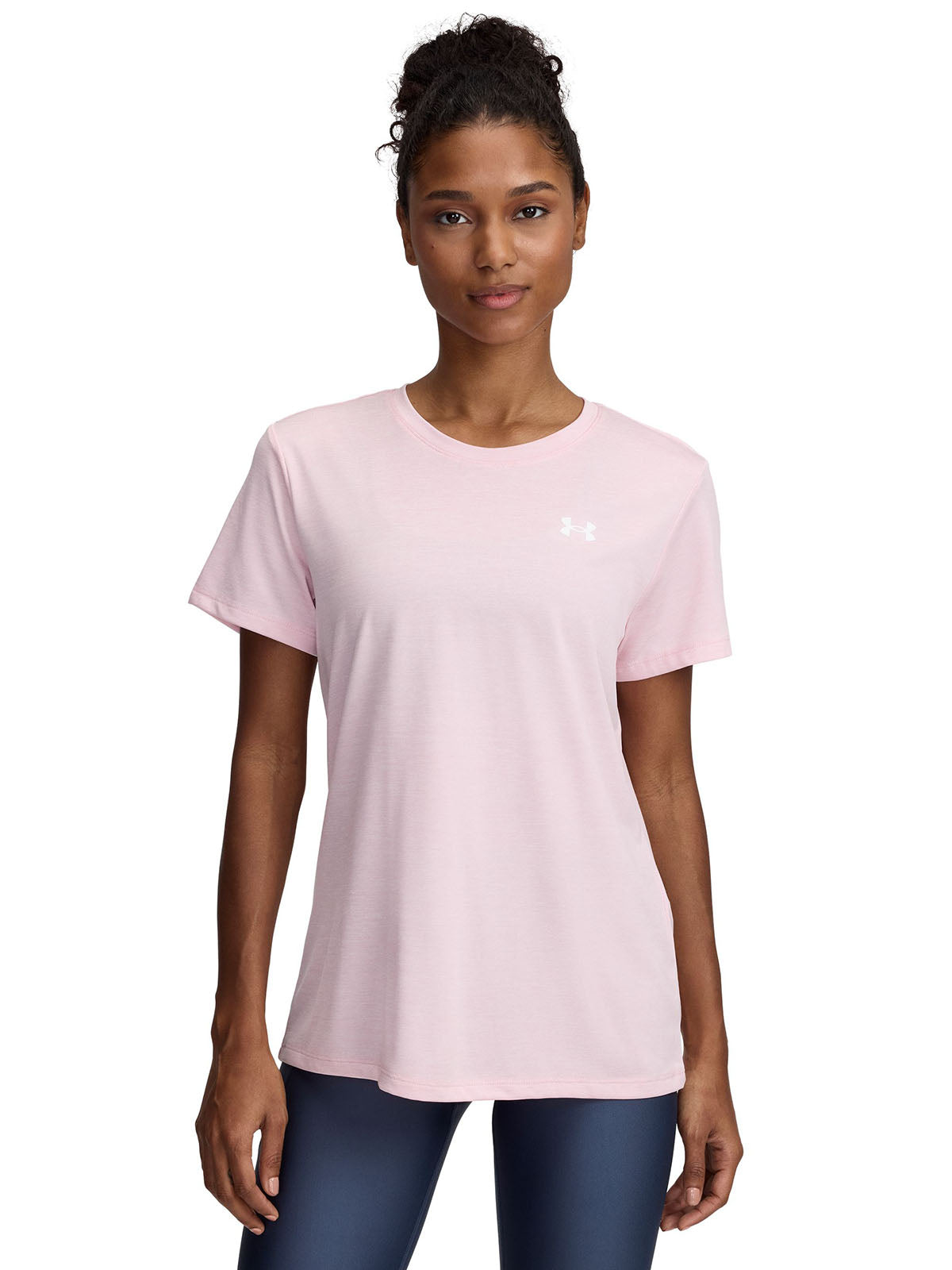 Polera manga corta Under Armour tech twist rosado para mujer