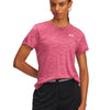 Polera manga corta de entrenamiento para mujer Tech Twist rojo Under Armour