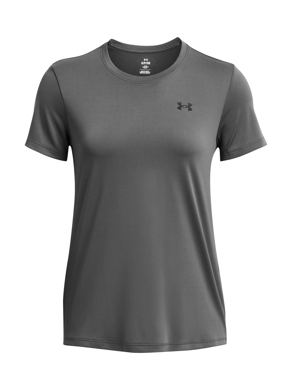 Polera manga corta Under Armour launch gris para mujer