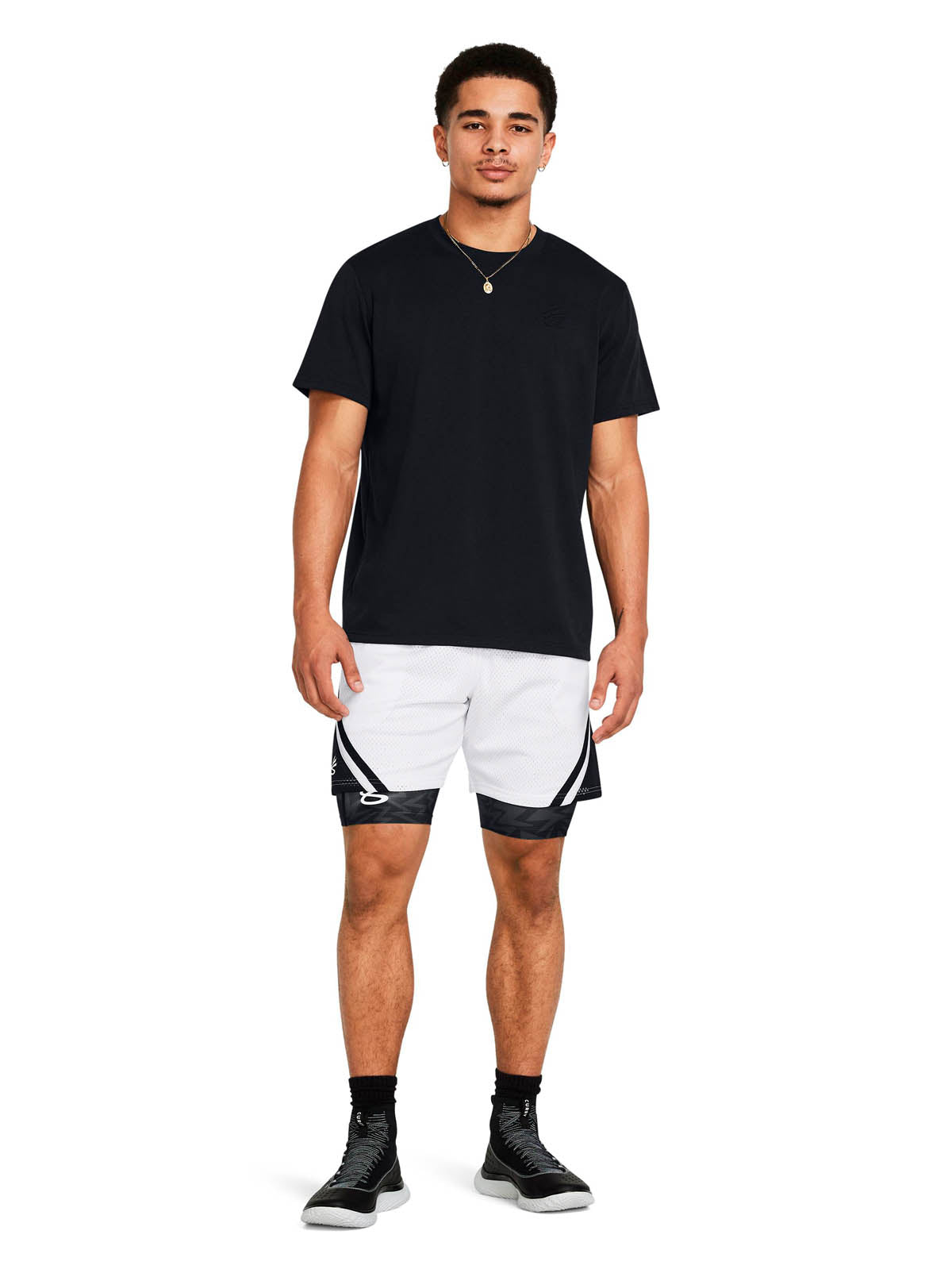 Short Basketball para Hombre Curry mesh short 4 Blanco Under Armour