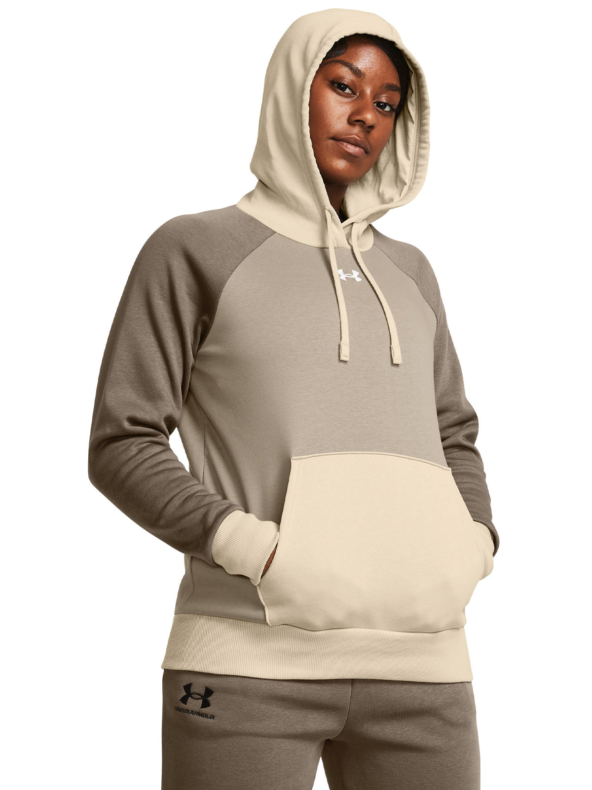 Polerón UA Rival Fleece Colorblock para mujer