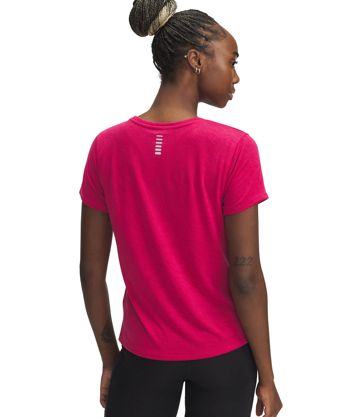 Polera manga corta Under Armour launch camo morado para mujer