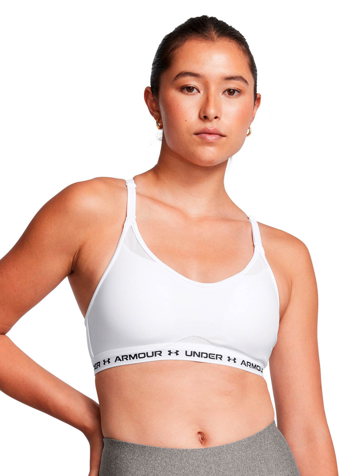 Sostén deportivo Under Armour crossback low blanco para mujer