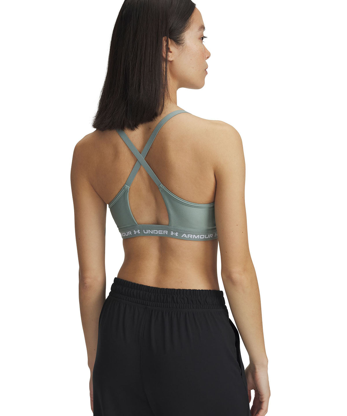 Sostén deportivo Under Armour crossback low verde para mujer