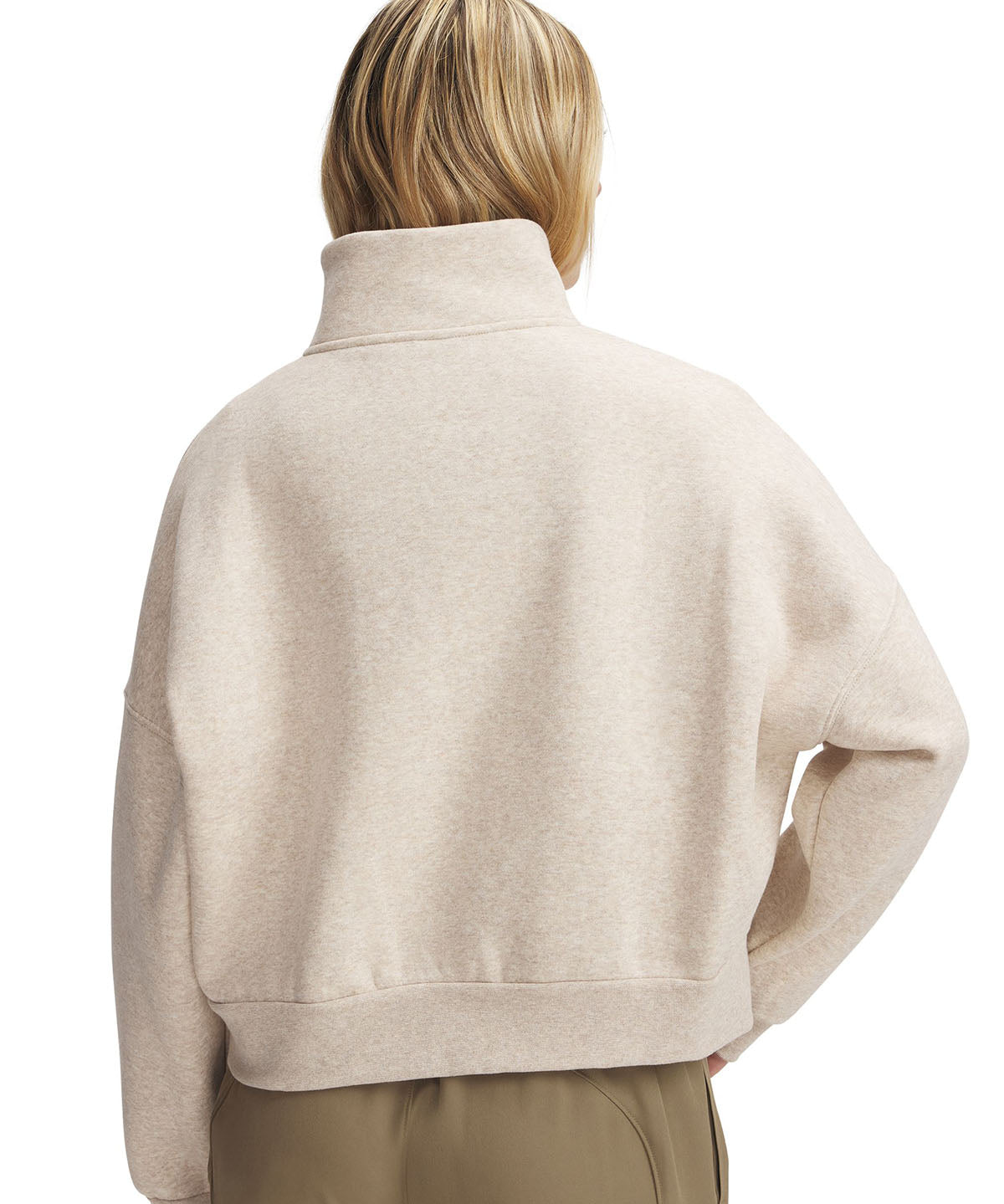 Polerón Under Armour Icon fleece oversized ½ cierre café para mujer