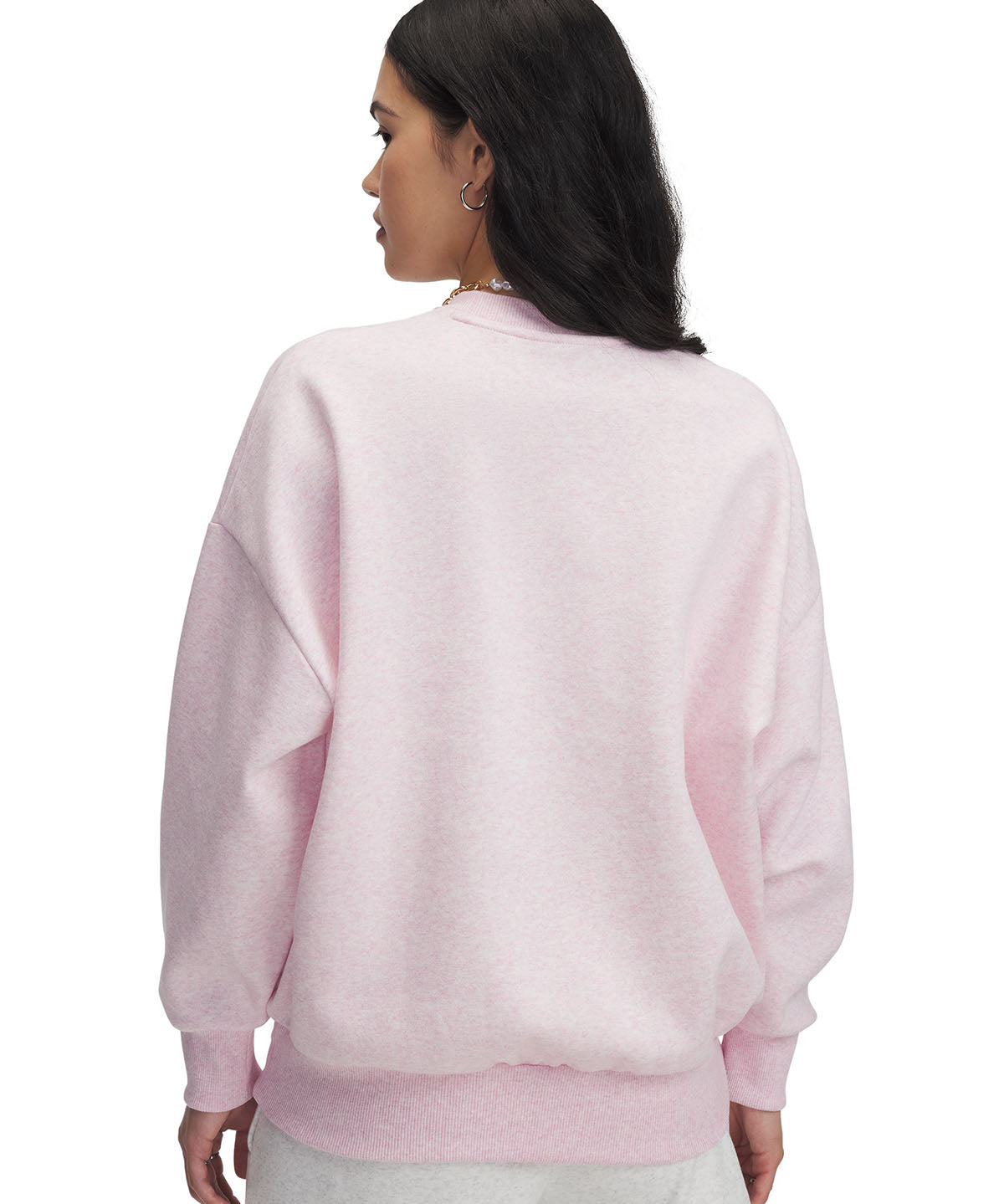 Polerón Under Armour Rival fleece oversized crew rosado para mujer