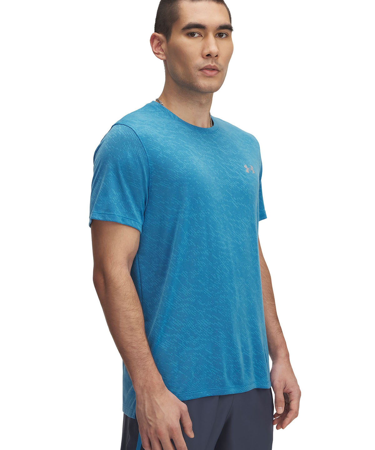 Polera manga corta Under Armour launch camo azul para hombre