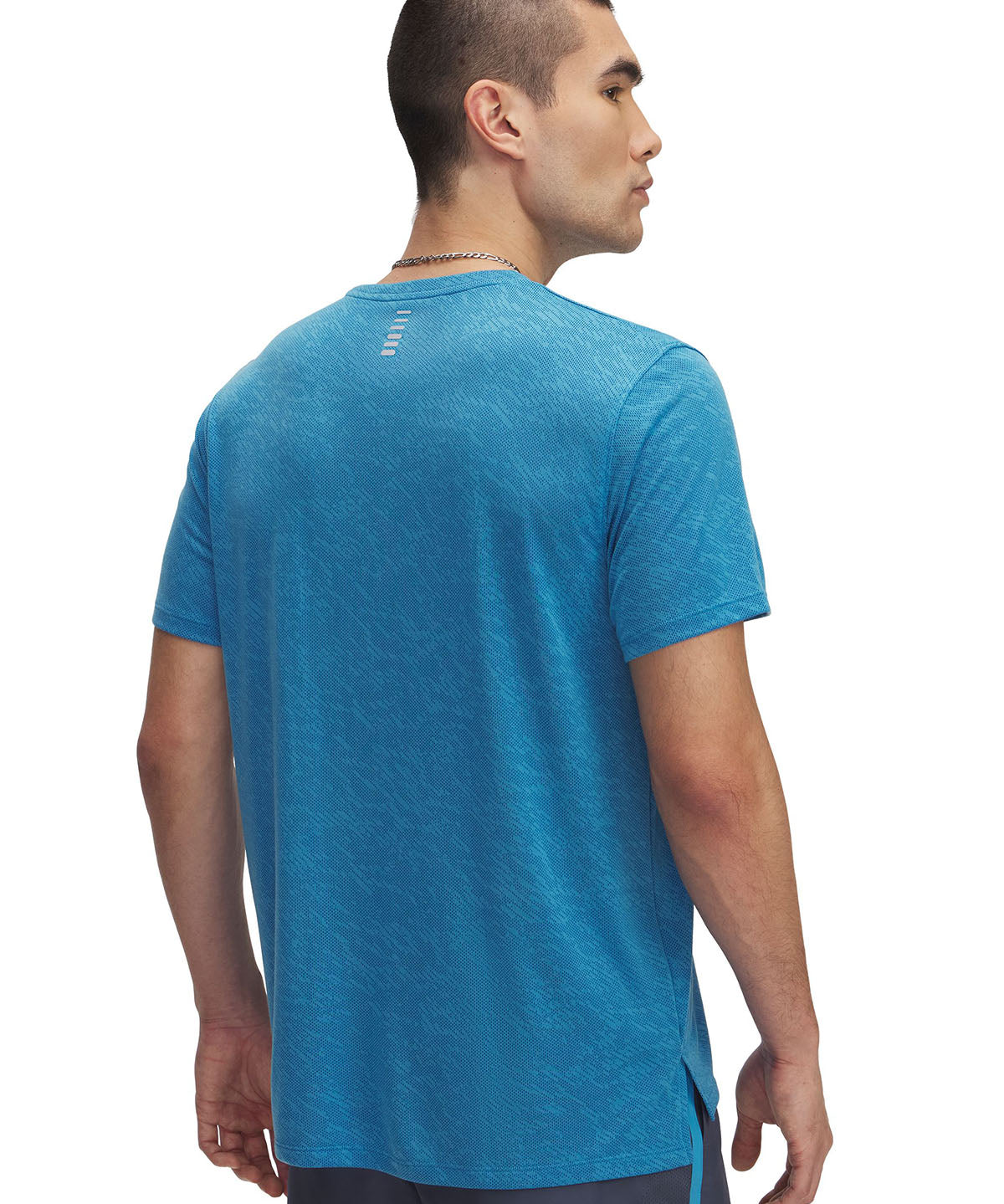 Polera manga corta Under Armour launch camo azul para hombre