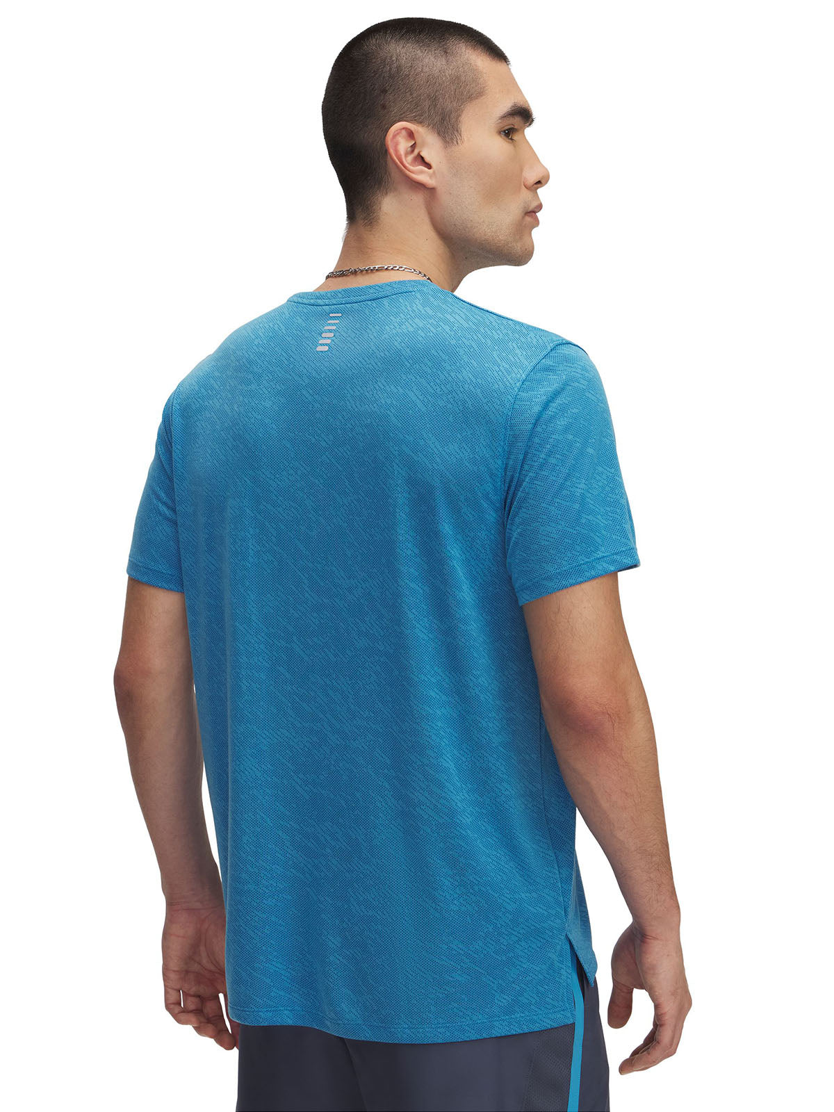 Polera manga corta Under Armour launch camo azul para hombre