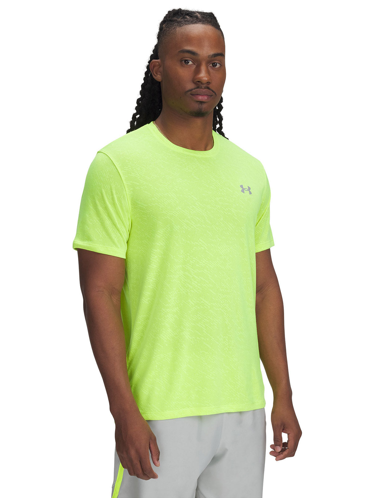 Polera manga corta Under Armour launch camo amarillo para hombre