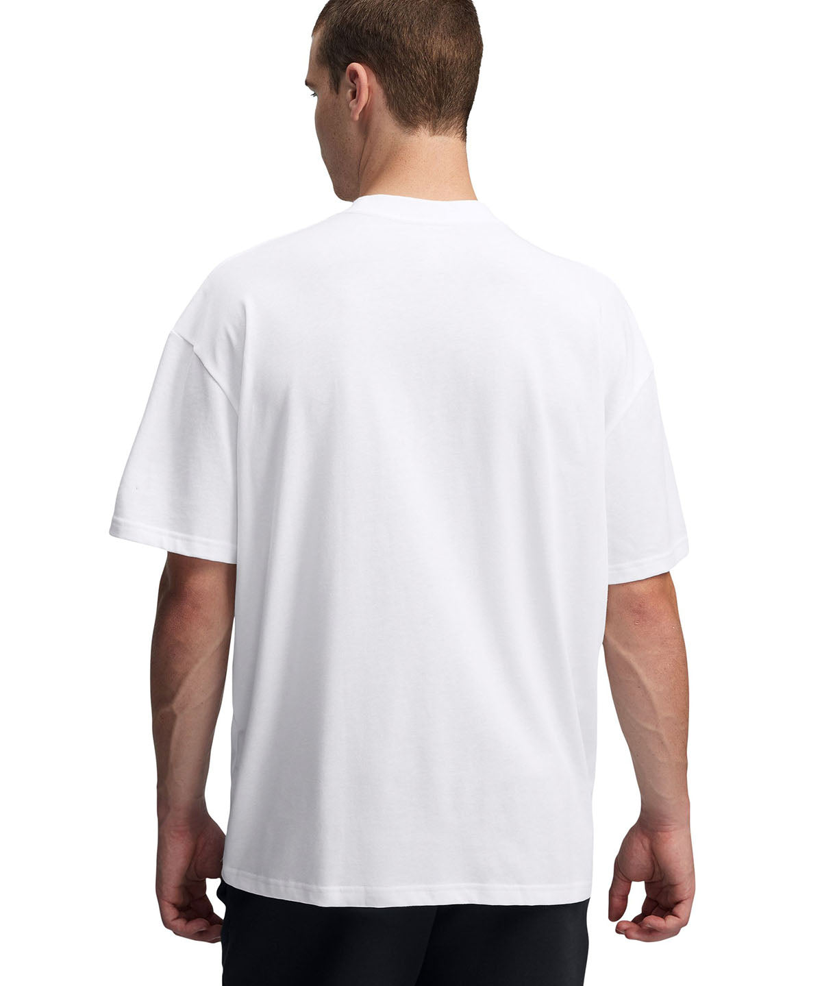 Polera manga corta Under Armour oversized box blanco para hombre