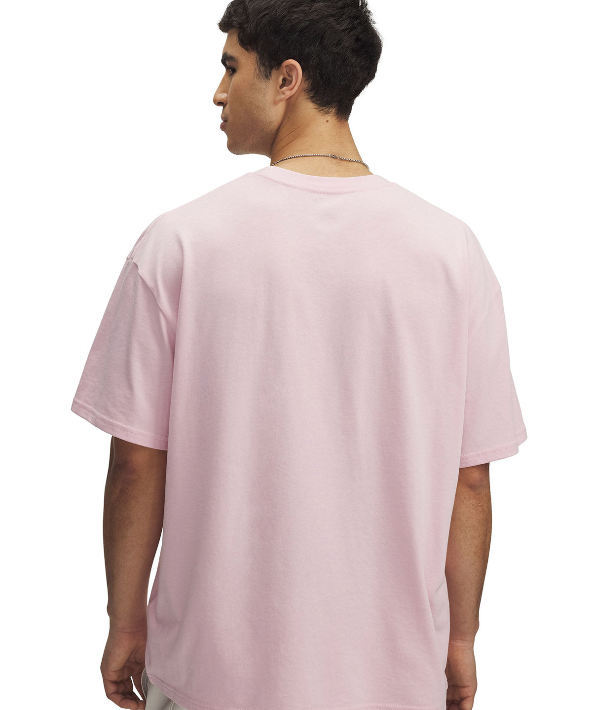 Polera manga corta Under Armour oversized rosado para hombre