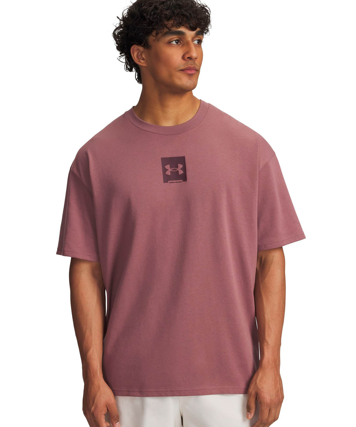Polera manga corta Lifestyle para hombre Heavyweight Oversized SM Box café Under Armour