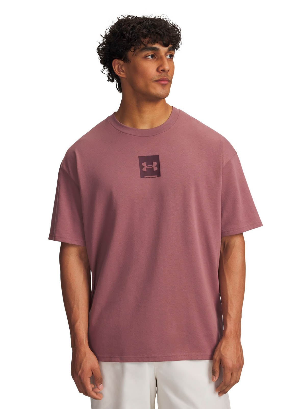 Polera manga corta Lifestyle para hombre Heavyweight Oversized SM Box café Under Armour