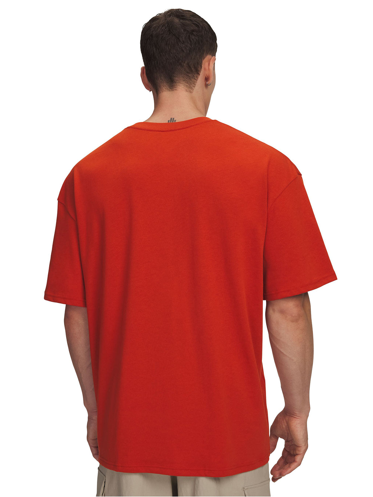 Polera manga corta Lifestyle para hombre Heavyweight Oversized SM Box naranjo Under Armour