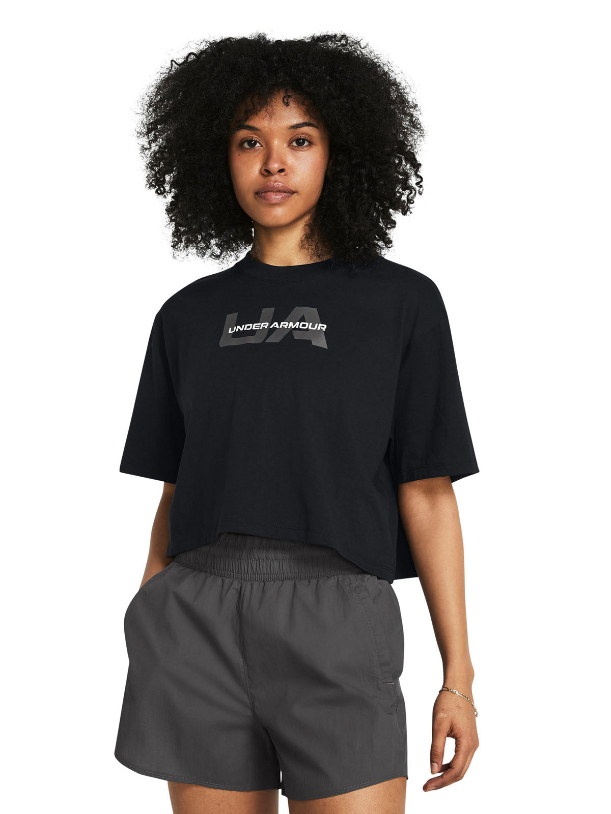Polera manga corta UA Boxy Crop para mujer