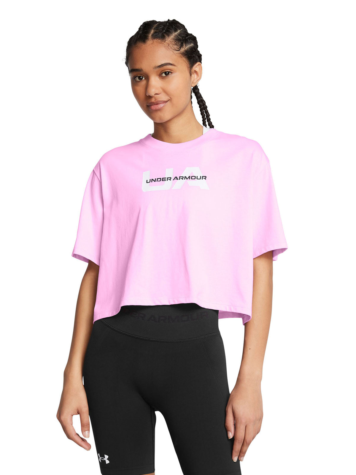 Polera manga corta UA Boxy Crop para mujer