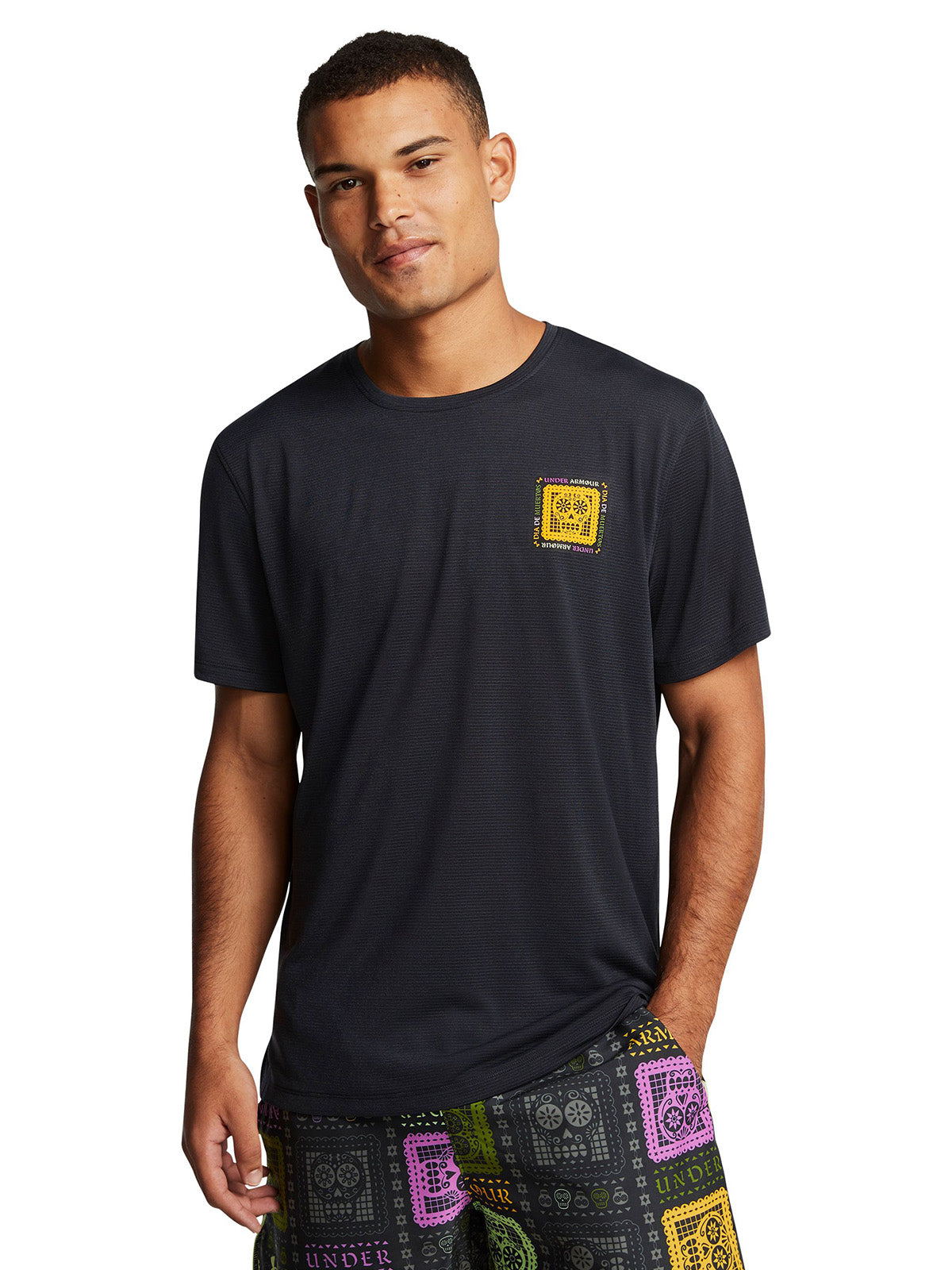 Polera manga corta UA Día de los Muertos para hombre