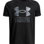 Polera manga corta de Entrenamiento para Niño Tech Hybrid print Negro Under Armour