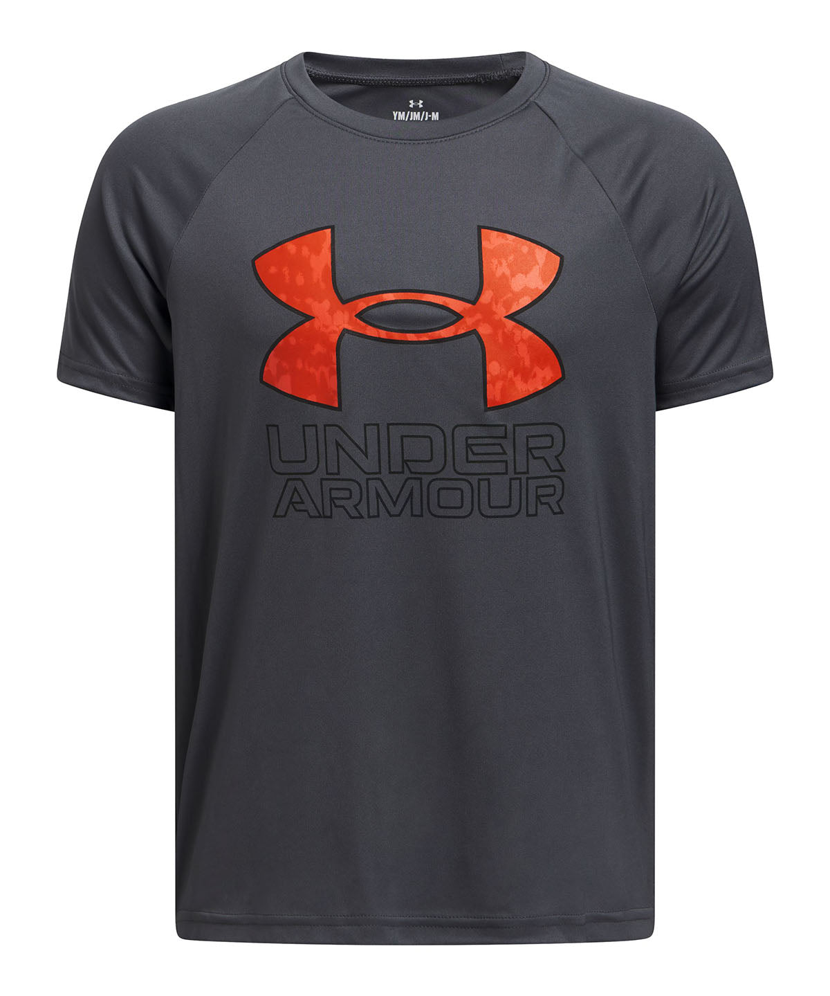 Polera manga corta Under Armour tech hybrid gris para niños