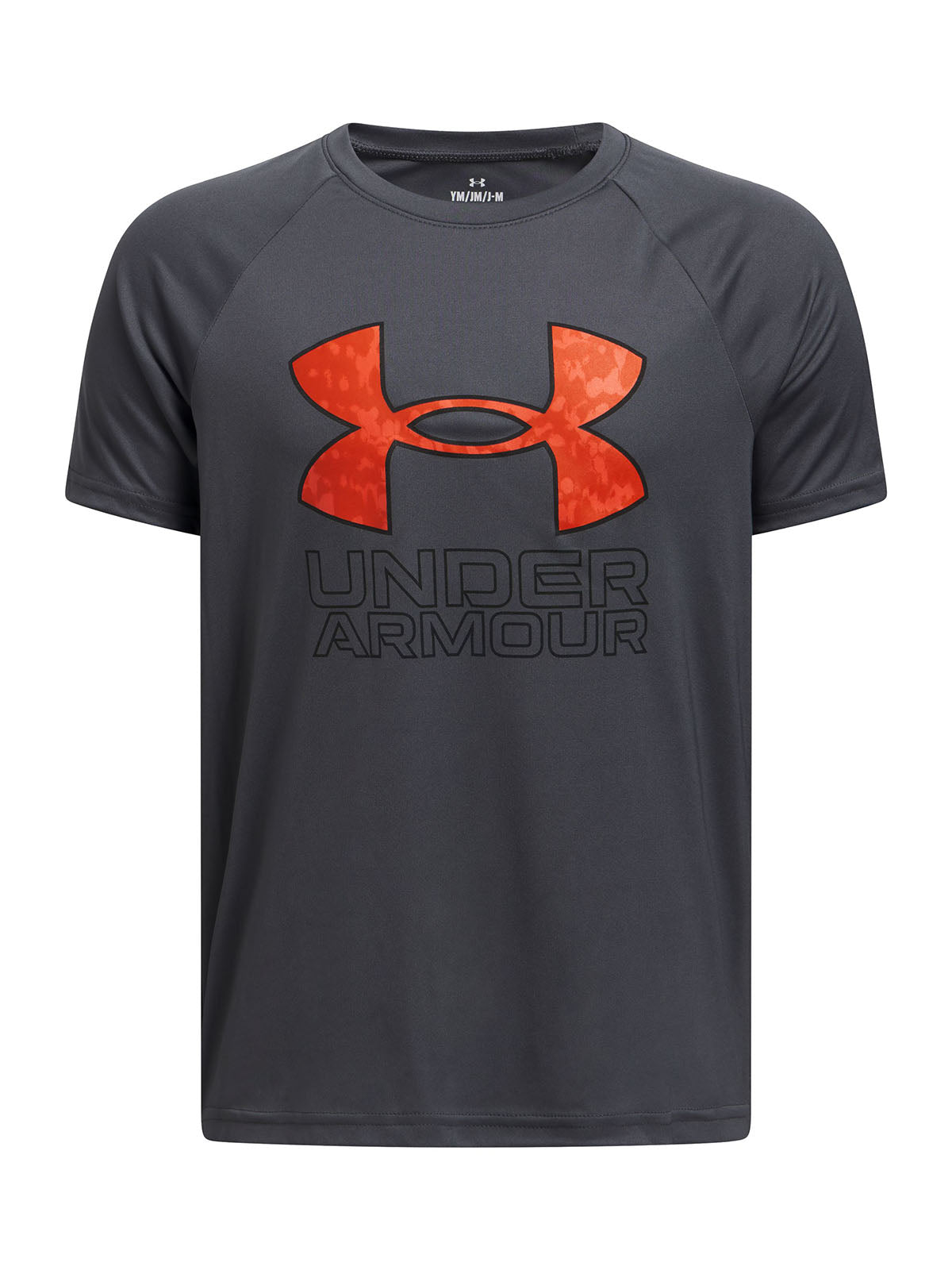 Polera manga corta Under Armour tech hybrid gris para niños