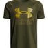 Polera manga corta de Entrenamiento para Niño Tech Hybrid print Verde Under Armour