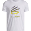 Polera manga corta Basketball para Niño Curry logo Blanco Under Armour