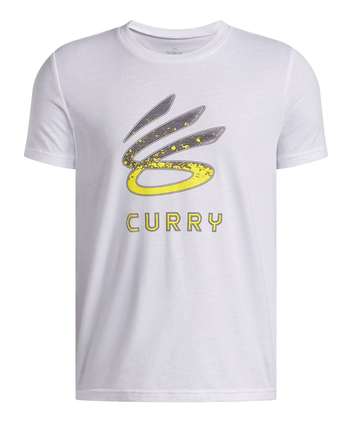 Polera manga corta Basketball para Niño Curry logo Blanco Under Armour