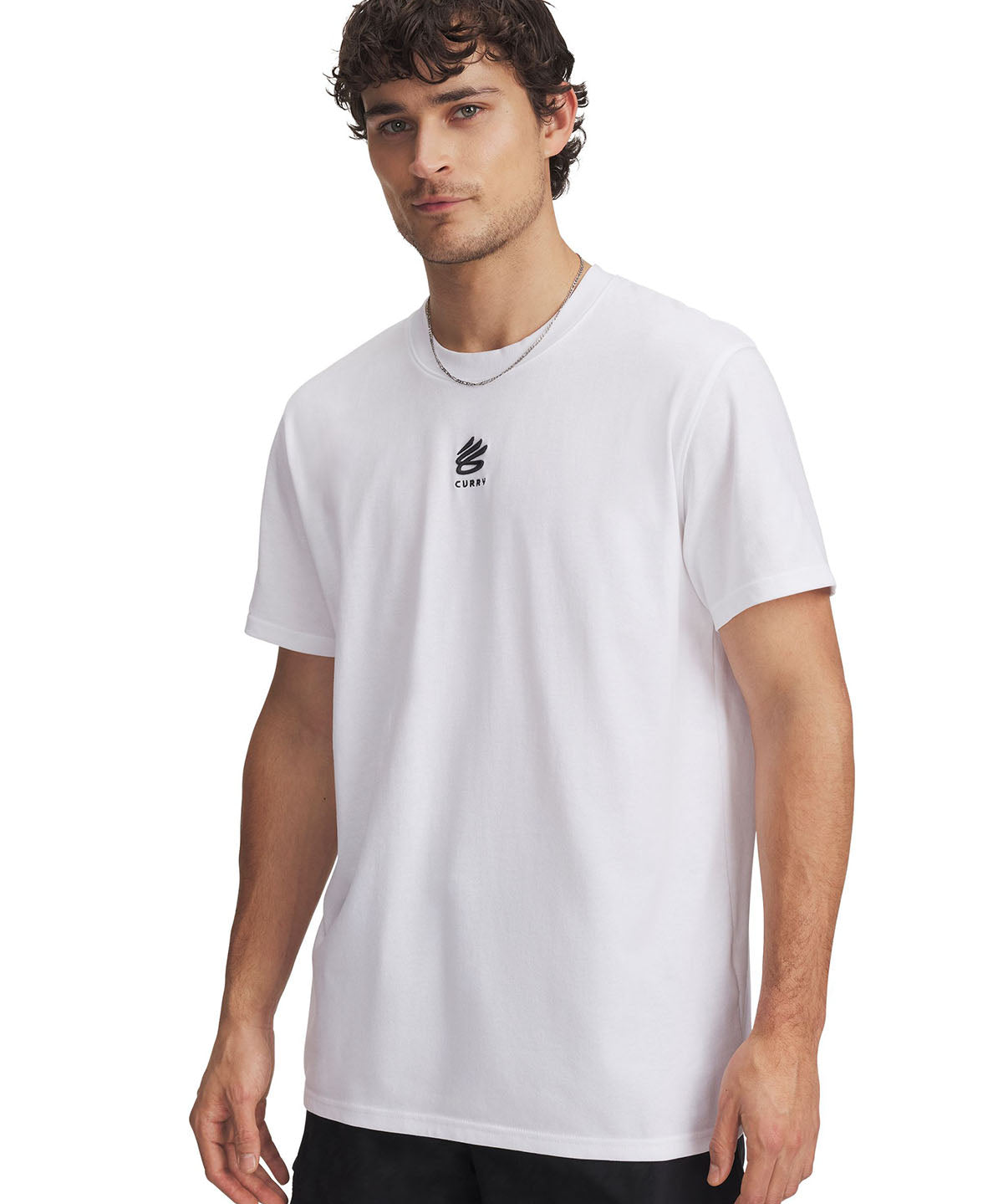 Polera manga corta Curry Heavyweight blanco para hombre Under Armour