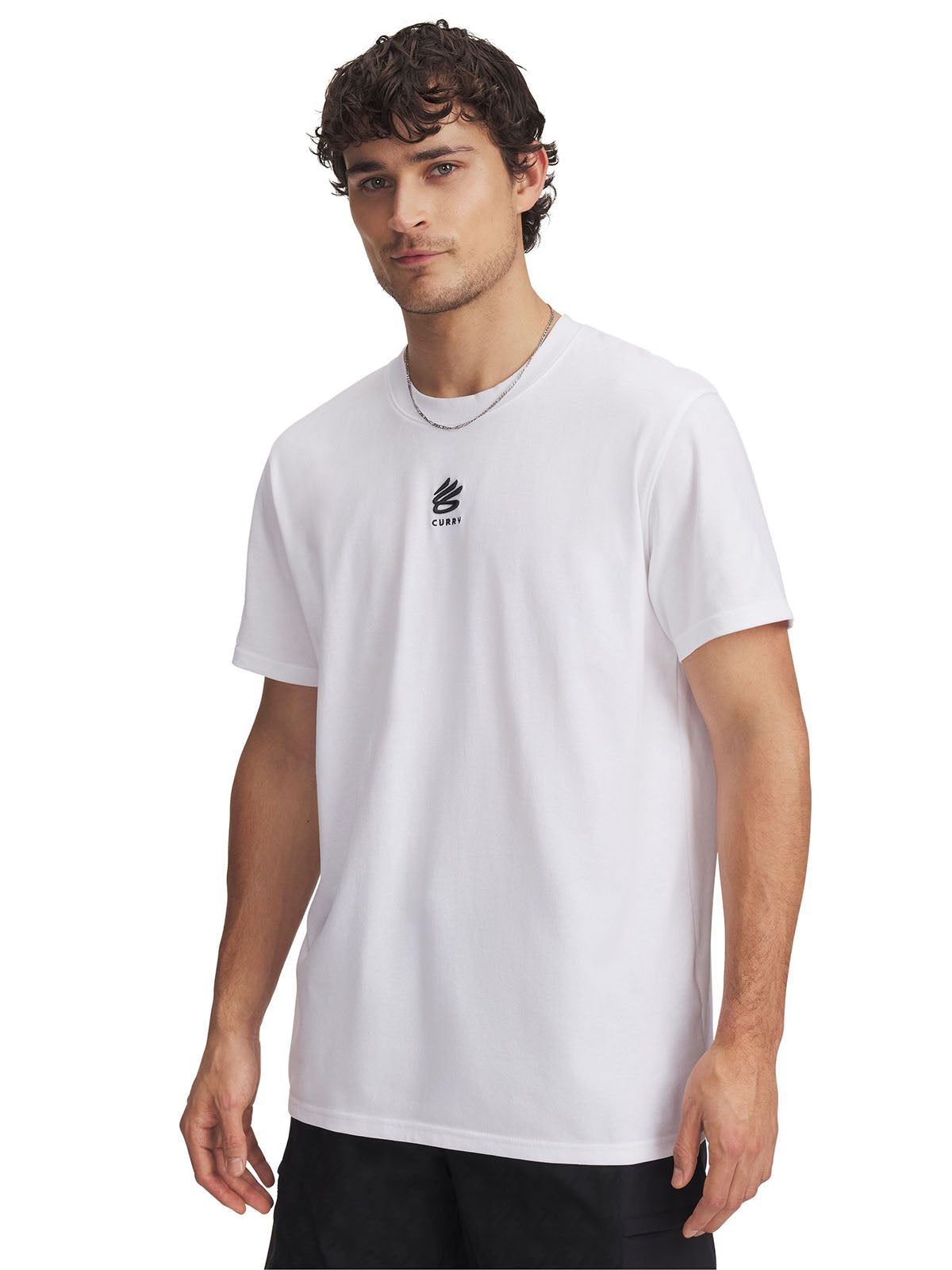 Polera manga corta Curry Heavyweight blanco para hombre Under Armour