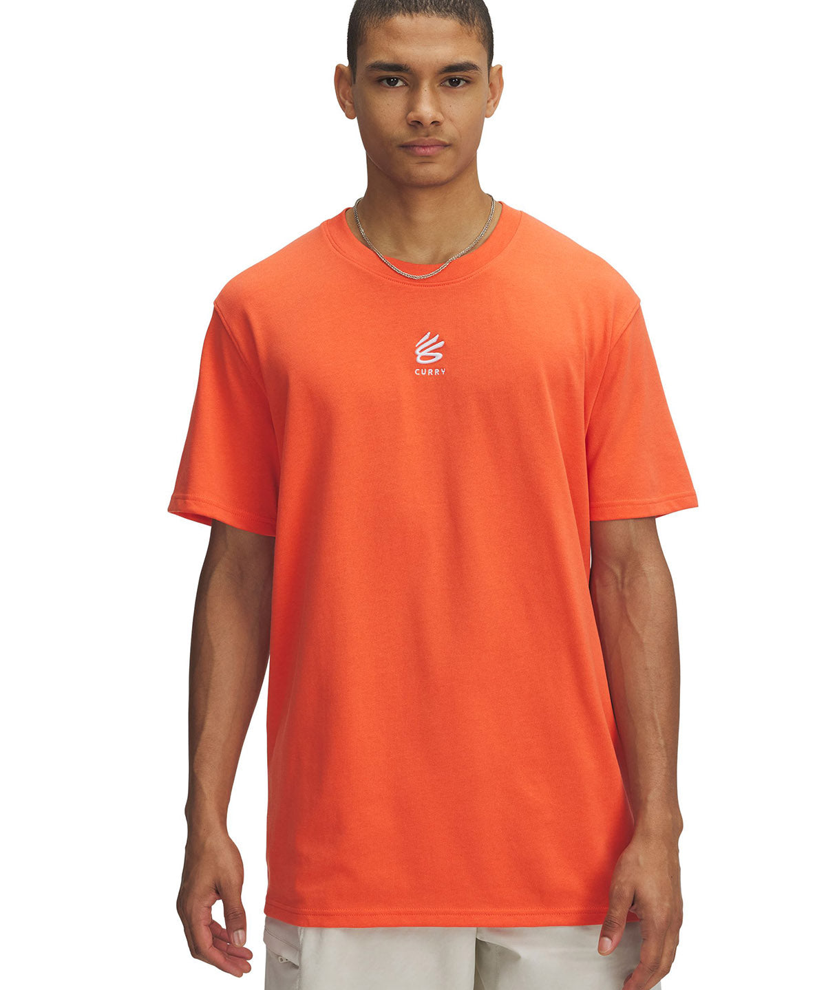 Polera manga corta Curry Heavyweight naranjo para hombre Under Armour