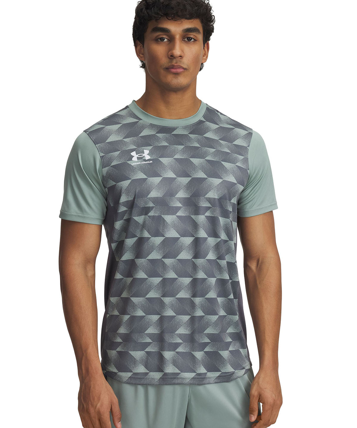 Polera manga corta Under Armour challenger verde para hombre