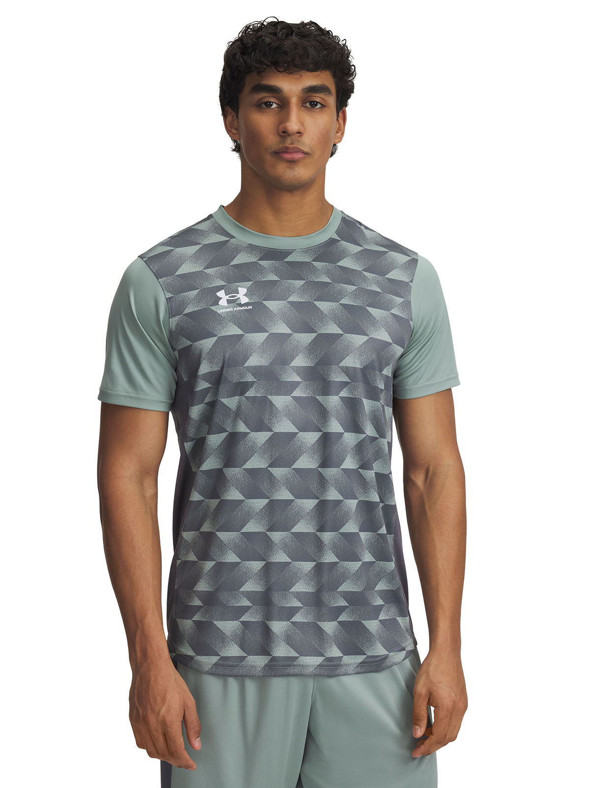 Polera manga corta Under Armour challenger verde para hombre