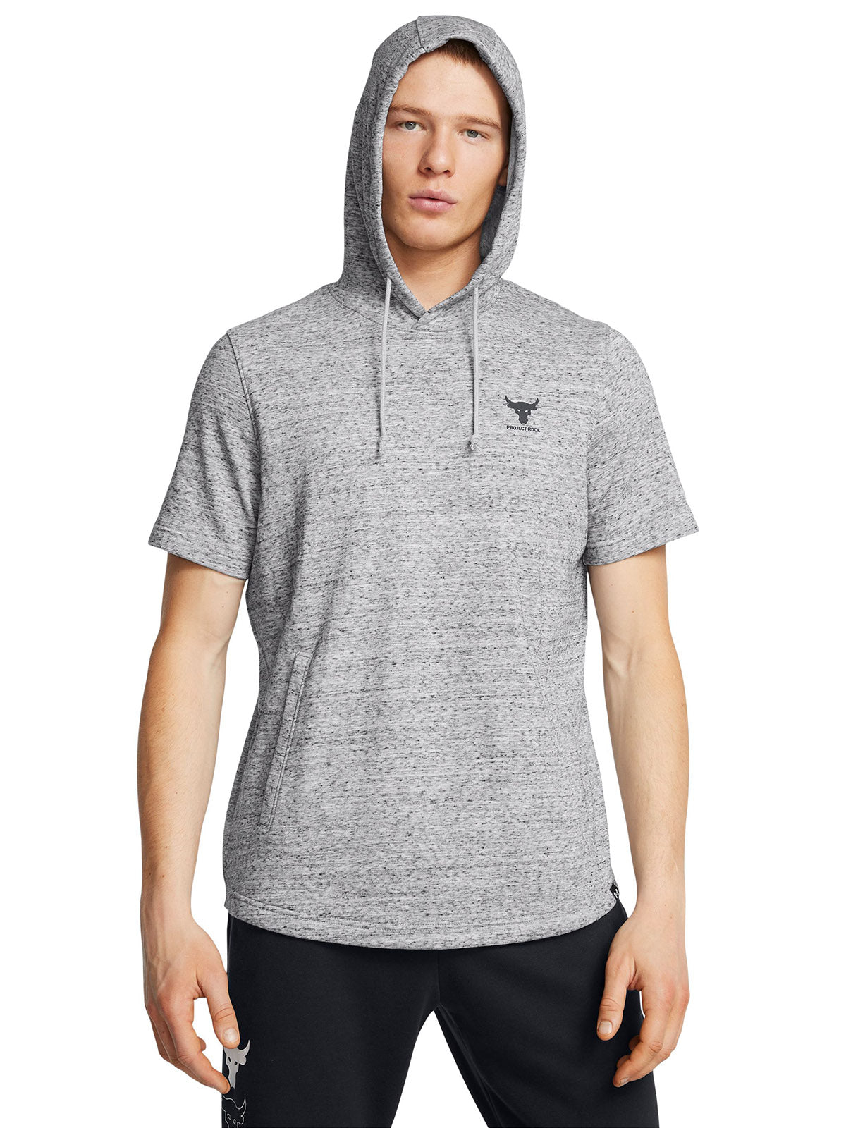 Polerón Project Rock terry manga corta gris para hombre Under Armour