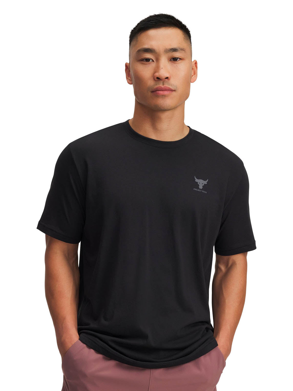 Polera manga corta de entrenamiento para hombre Porject Rock negra Under Armour