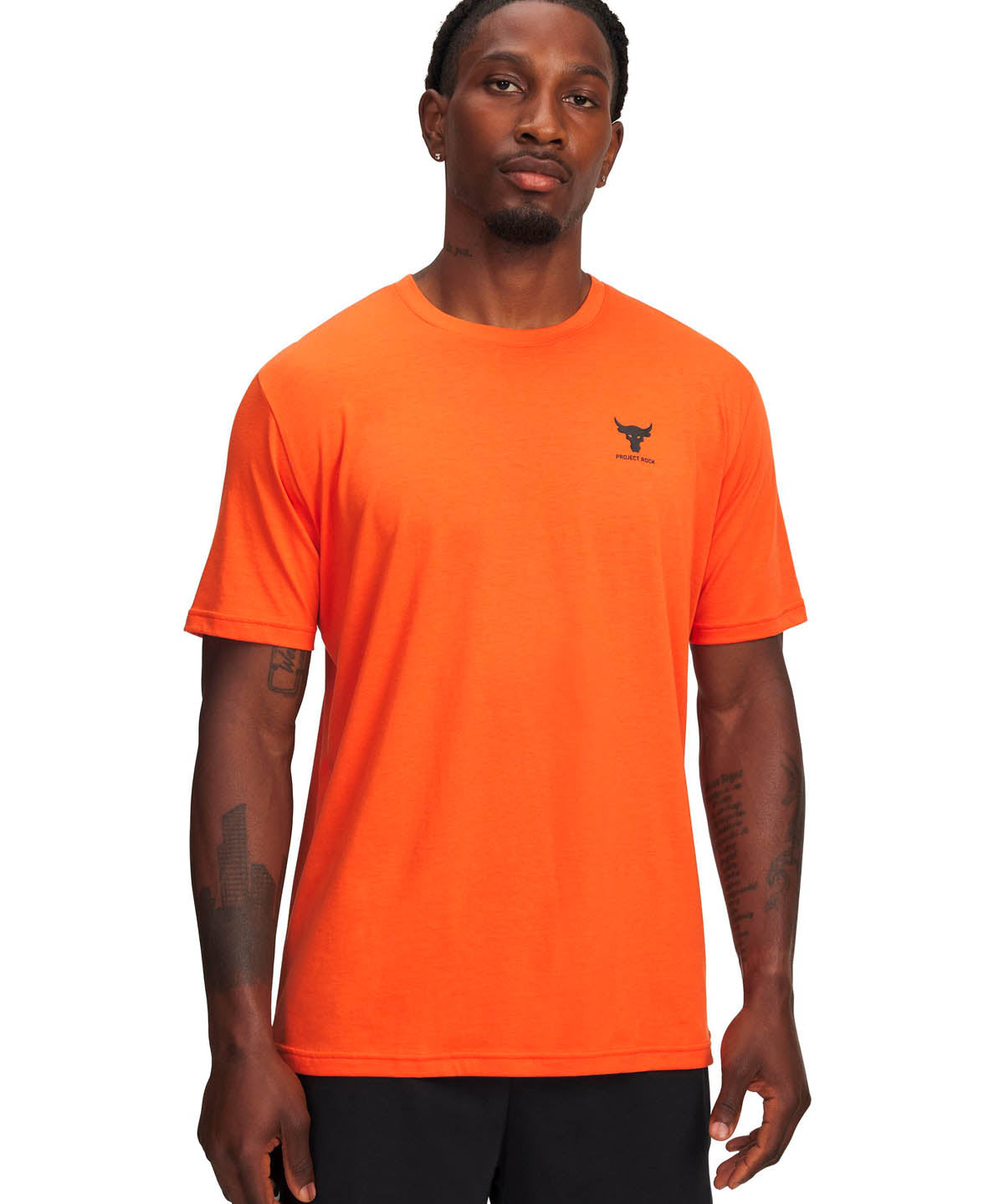 Polera manga corta de entrenamiento para hombre Porject Rock naranja Under Armour