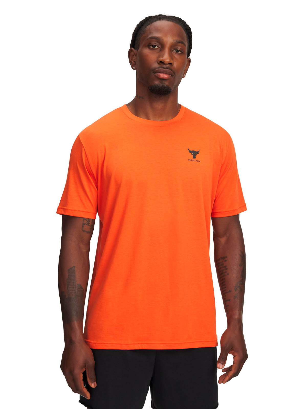 Polera manga corta de entrenamiento para hombre Porject Rock naranja Under Armour