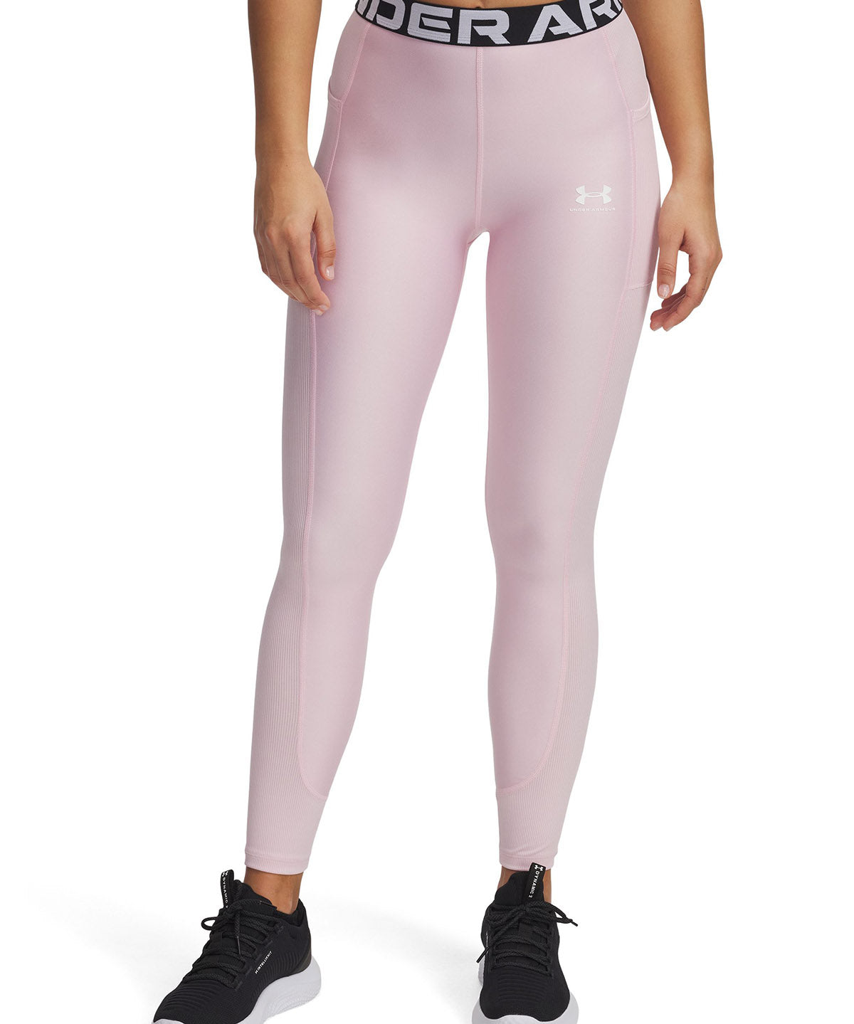 Calzas Heatgear Rib rosado para mujer Under Armour