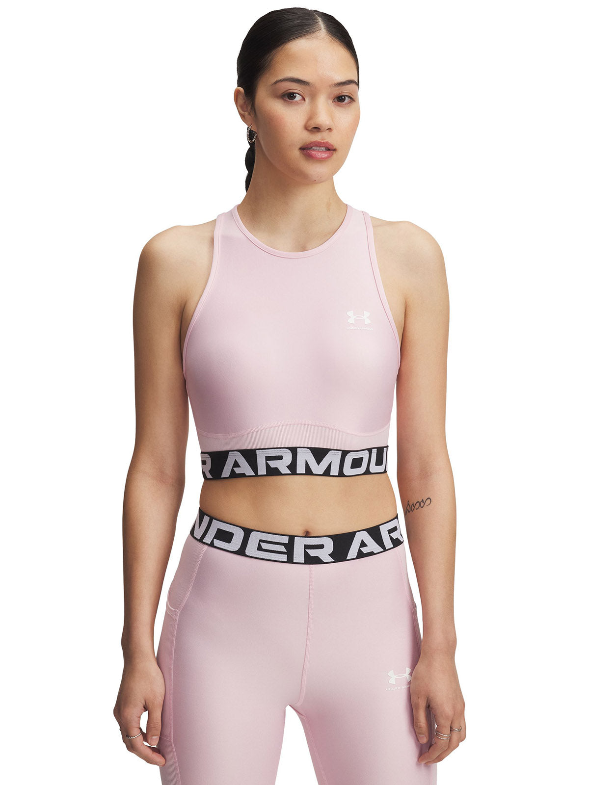 Primera capa sin mangas Heatgear rosado para mujer Under Armour