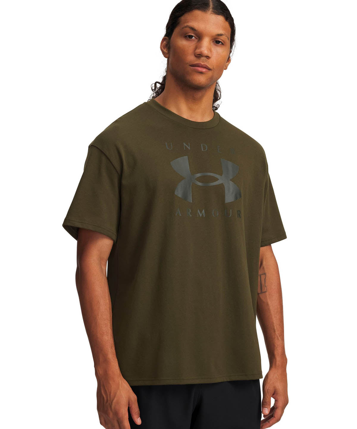 Polera manga corta Lifestyle para Hombre Heavyweight Oversized Verde Under Armour