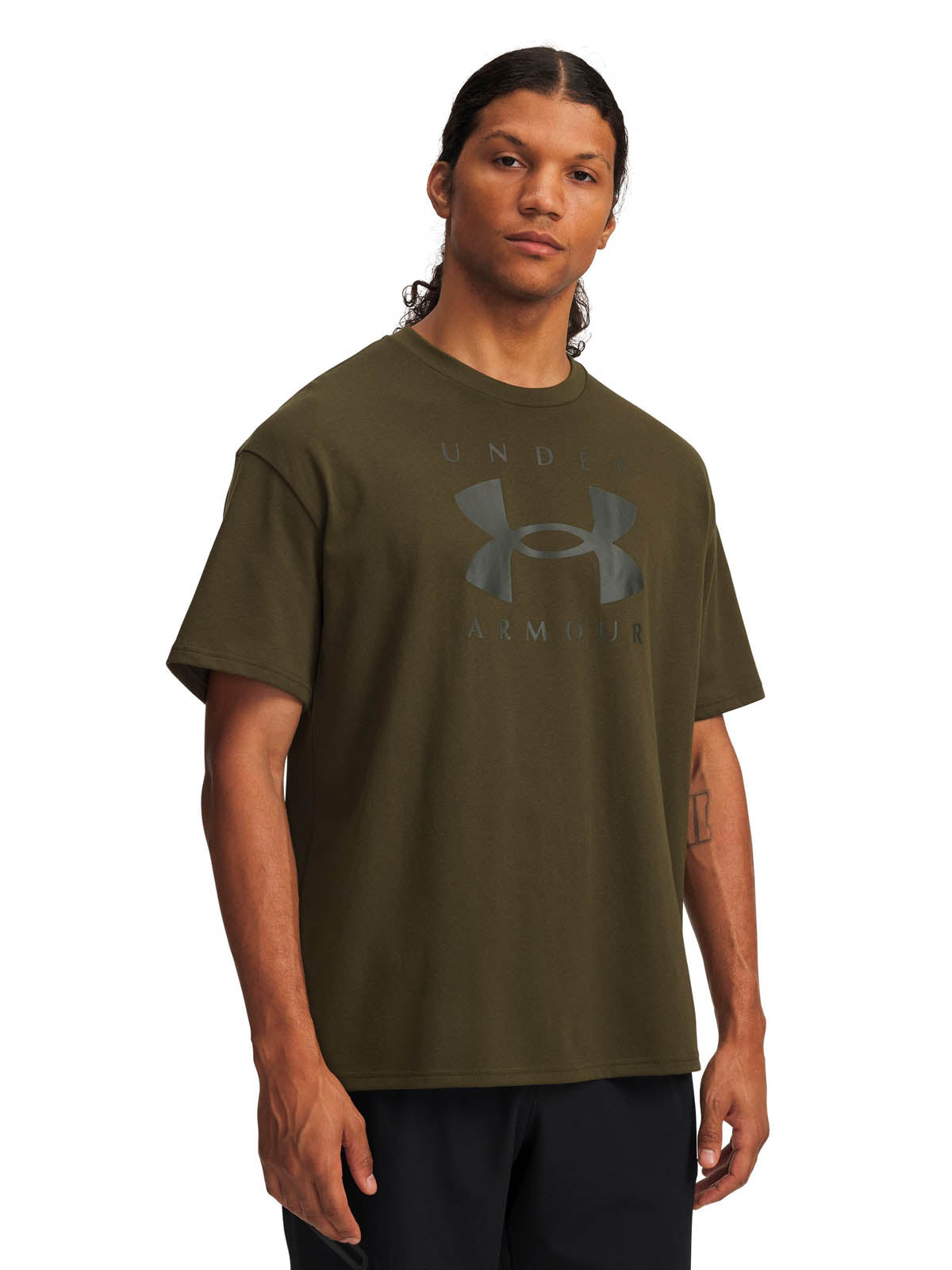 Polera manga corta Lifestyle para Hombre Heavyweight Oversized Verde Under Armour