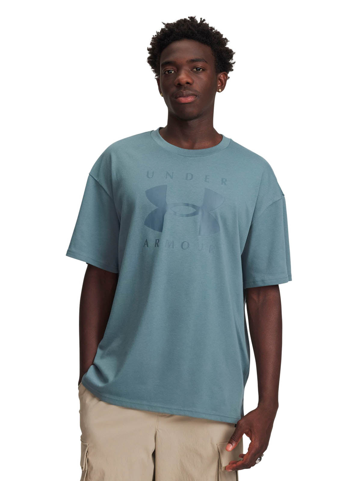 Polera manga corta Lifestyle para Hombre Heavyweight Oversized Azul Under Armour