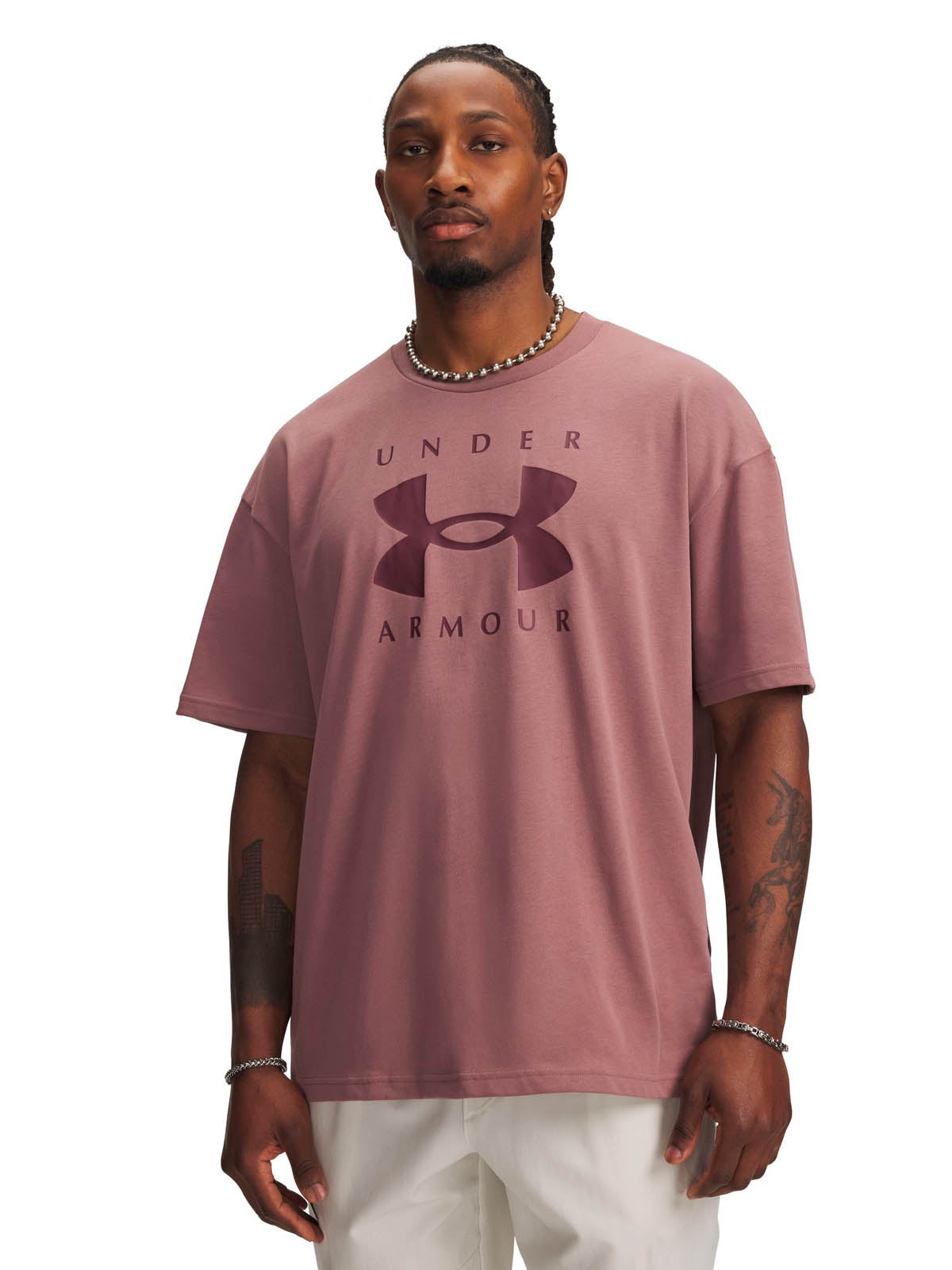Polera manga corta Lifestyle para Hombre Heavyweight Oversized café Under Armour