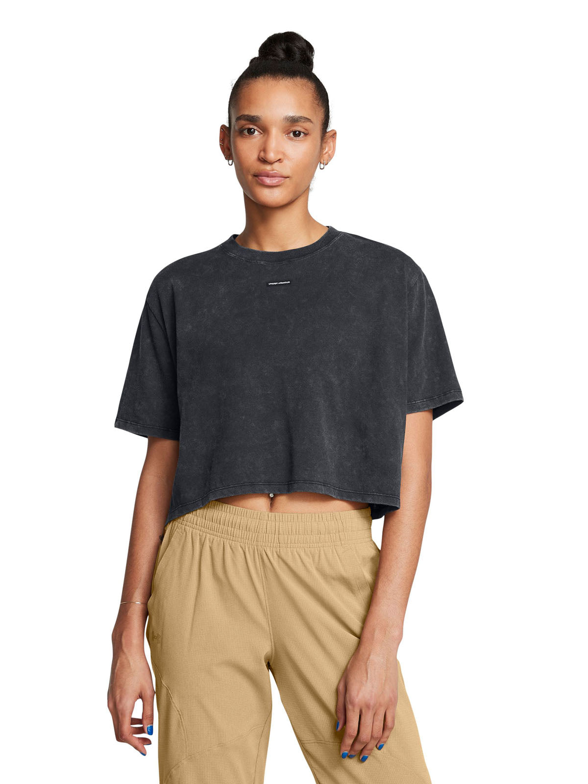 Polera manga corta UA Boxy Crop para mujer