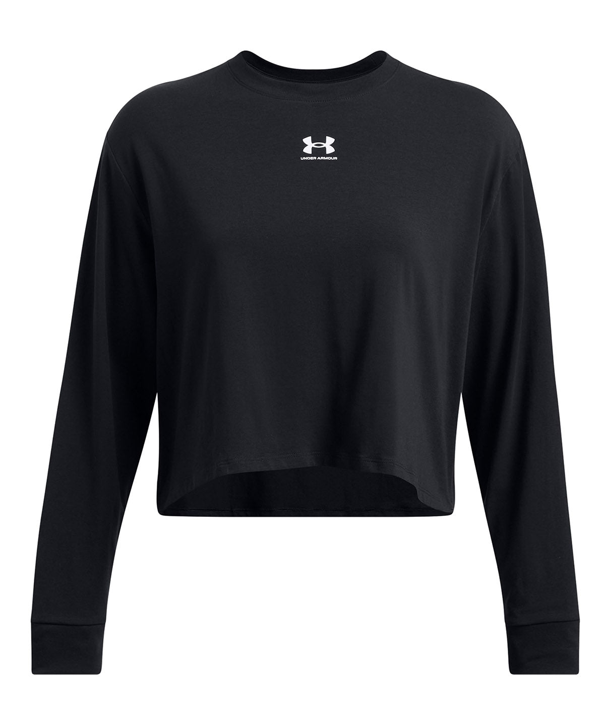 Polera manga larga Under Armour Rival boxy negro para mujer