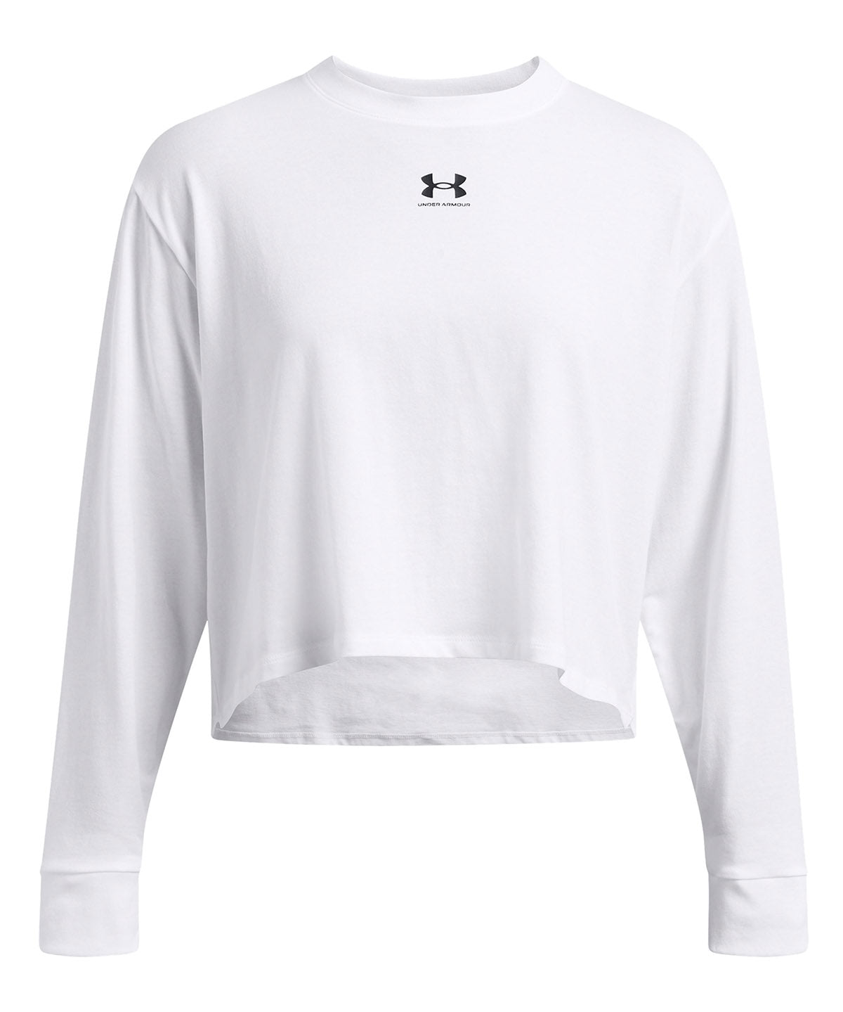 Polera manga larga Under Armour Rival boxy blanco para mujer