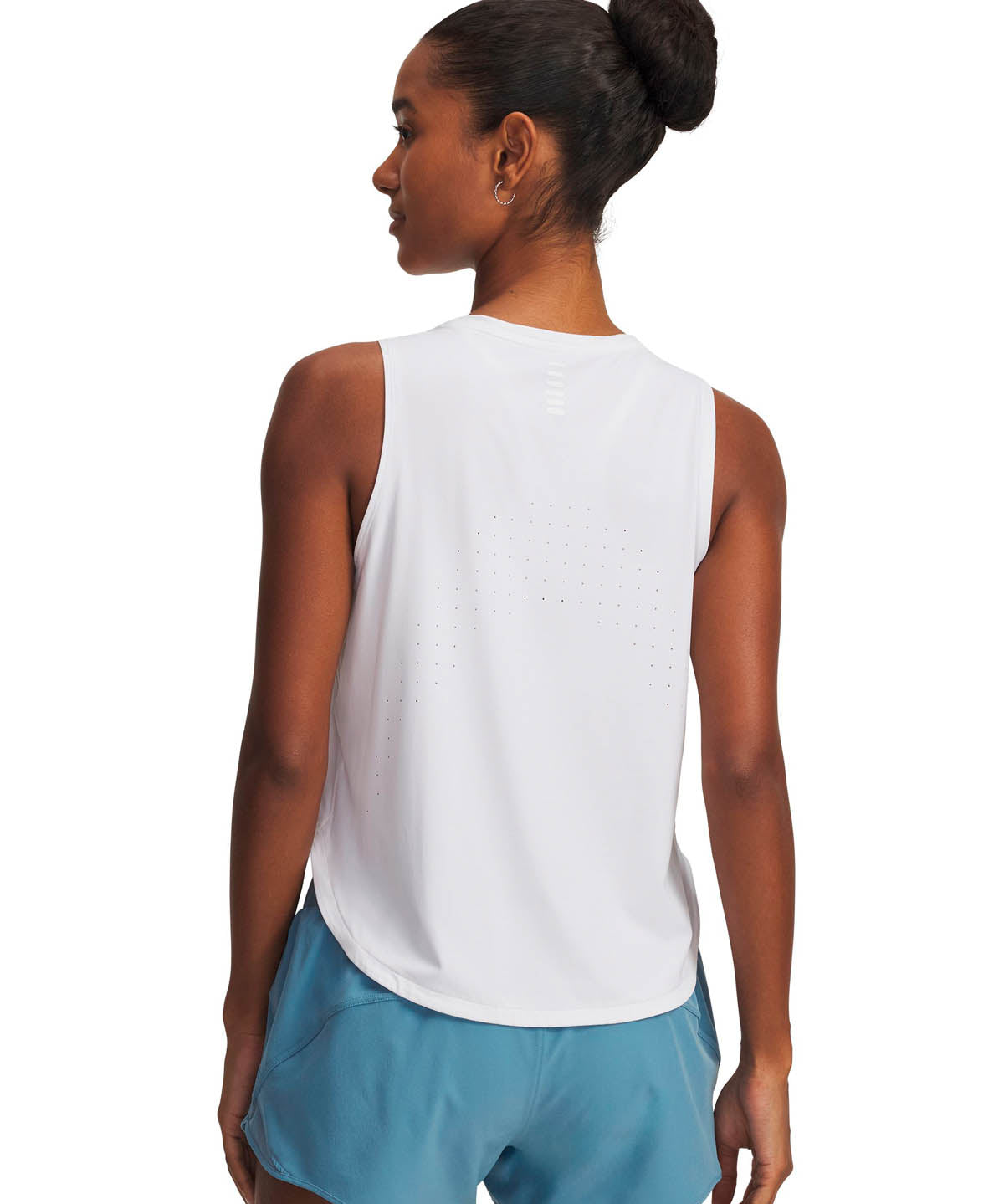 Polera sin mangas Running para mujer Launch Elite blanco Under Armour